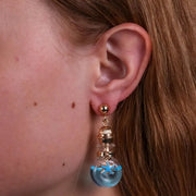 Collana in Metallo con bottiglina e stelle marine blu