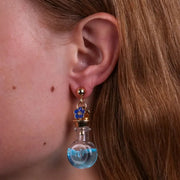 Collana in Metallo con bottiglina e fiori blu