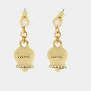 Orecchini in Metallo con campanella crema scritta capri