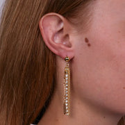 Orecchini in Metallo multifilo con catena e zirconi