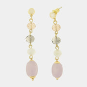 Orecchini in Metallo con perla pendente e perline