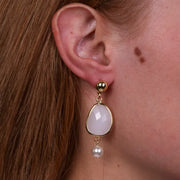 Orecchini in Metallo con cristallo e perlina