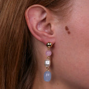 Orecchini in Metallo con perle ovali multicolor