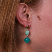 Orecchini in Metallo con perle verdi acqua