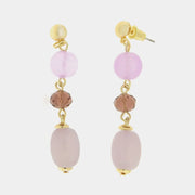 Orecchini in Metallo con perla allungata pendente