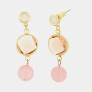 Orecchini in Metallo con cristallo e perla rosa