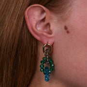 Orecchini in Metallo con catena e cerchi di perline pendenti