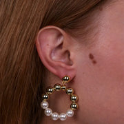 Orecchini in Metallo di perle a forma di cerchio