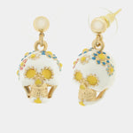 Orecchini in Metallo con capuzzella bianca impreziosita da fiori colorati AMONAPOLI - gioiello BySimon