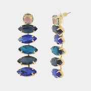 Orecchini in Metallo con cristalli nelle sfumature del blu