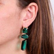 Orecchini in Metallo con cristalli verdi