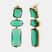 Orecchini in Metallo con cristalli verdi