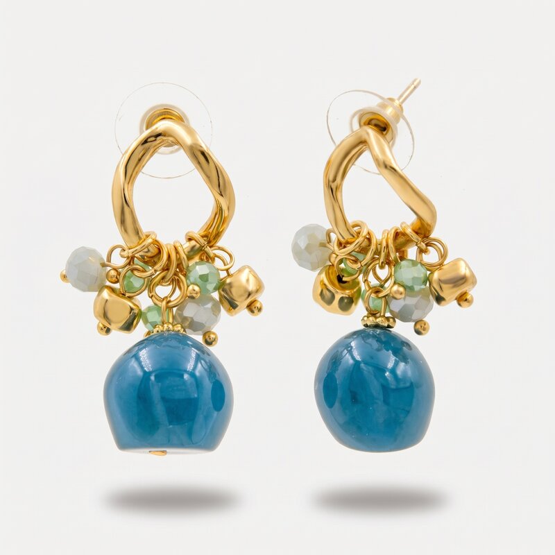 Orecchini in Metallo con pietre blu AMOVENEZIA - gioiello BySimon