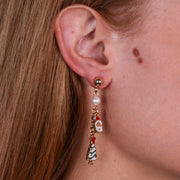 Orecchini in Metallo con albero di natale pendente e babbo natale