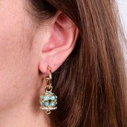 Orecchini in Metallo con campanella a pois verde e zirconi