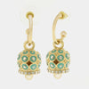 Orecchini in Metallo con campanella a pois verde e zirconi