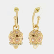 Orecchini in Metallo con campanella a pois rosa e zirconi