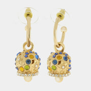 Orecchini in Metallo con campanella con zirconi blu e verde