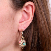 Orecchini in Metallo con campanella a fiori e perle