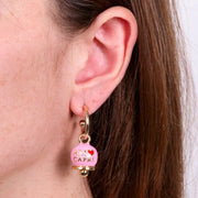 Orecchini in Metallo con campanella rosa e scritta Capri