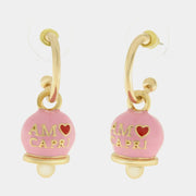 Orecchini in Metallo con campanella rosa e scritta Capri