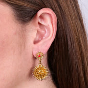 Orecchini in Metallo con cuore  e riccio di mare