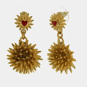 Orecchini in Metallo con cuore  e riccio di mare