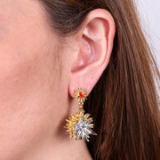 Orecchini in Metallo con cuore  e riccio di mare placcato oro e argento