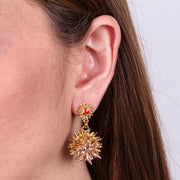 Orecchini in Metallo con cuore e riccio di mare placcato oro