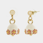 Orecchini in Metallo con campanella bianca e fiori