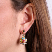 Orecchini in Metallo con campanella a fiori multicolor