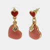 Orecchini in Metallo con cuore rosa e cuori zirconanti