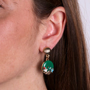 Orecchini in Metallo con pendenti verde con stelle marine