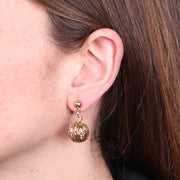 Orecchini in Metallo con pendenti tondi e zirconi multicolor