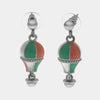 Orecchini in Metallo con mongolfiera verde e rosa