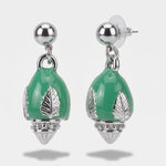 Orecchini in Metallo con pumo verde - BYSIMON gioielli