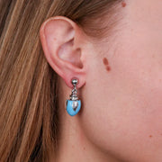 Orecchini in Metallo con pumo azzurro