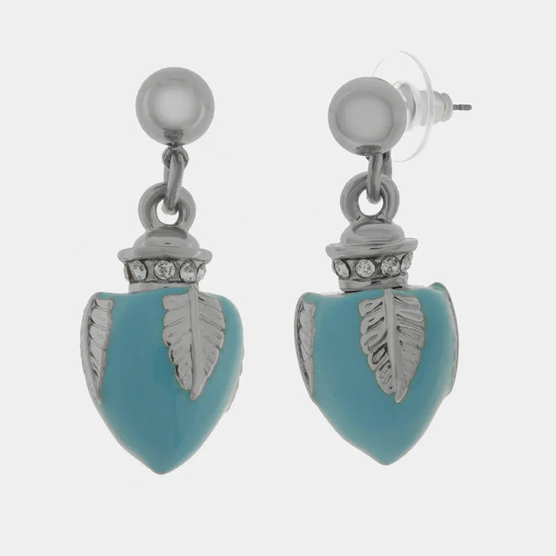 Orecchini in Metallo con pumo azzurro BYS - gioiello BySimon