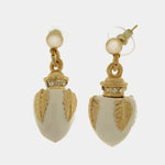 Orecchini in Metallo con pumo bianco e placcatura oro BYS - gioiello BySimon