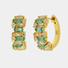 Orecchini in Metallo cerchio con zirconi verdi