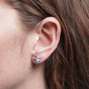 Orecchini in Metallo stella marina blu