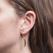 Orecchini in Metallo alternato liscio e pavè