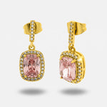 Orecchini in Metallo rettangolo rosa - BYSIMON gioielli