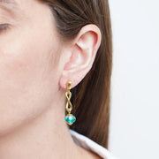 Orecchini in Metallo con cristallo verde