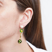 Orecchini in Metallo con cristalli verdi ispirati al vetro di Murano