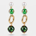 Orecchini in Metallo con cristalli verdi ispirati all'art glass - BYSIMON gioielli
