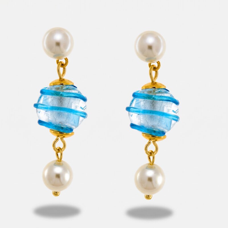 Orecchini in Metallo con cristalli ispirati all'art glass - BYSIMON gioielli
