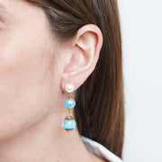 Orecchini in Metallo con cristalli azzurri ispirati al vetro di Murano