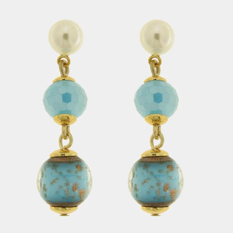Orecchini in Metallo con cristalli azzurri ispirati al vetro di Murano AMOVENEZIA - gioiello BySimon