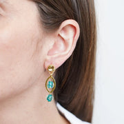 Orecchini in Metallo con cristalli turchesi ispirati al vetro di Murano